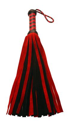 Short Suede Flogger Black Red-Strict Leather-Sexual Toys®