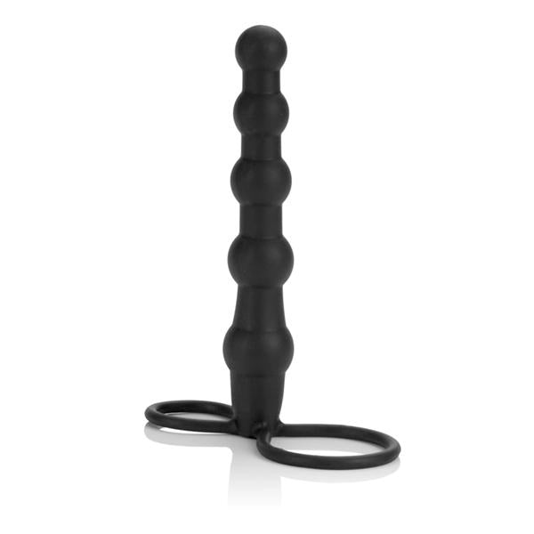 Silicone Beaded Double Rider Black-Cal Exotics-Sexual Toys®