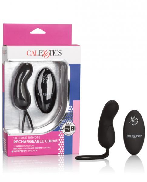 Silicone Remote USB Rechargeable Curve Black Bullet-Calexotics Etc-Sexual Toys®