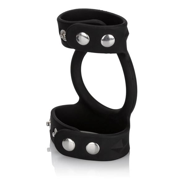 Silicone Tri Snap Cock & Ball Cage Black-blank-Sexual Toys®