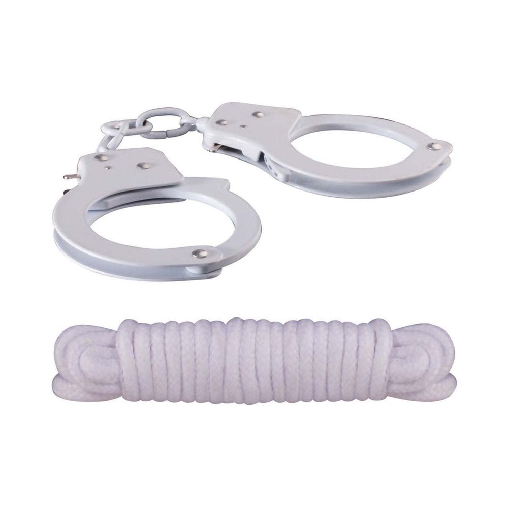 Sinful Metal Cuffs W/keys & Love Rope-Nasstoys-Sexual Toys®