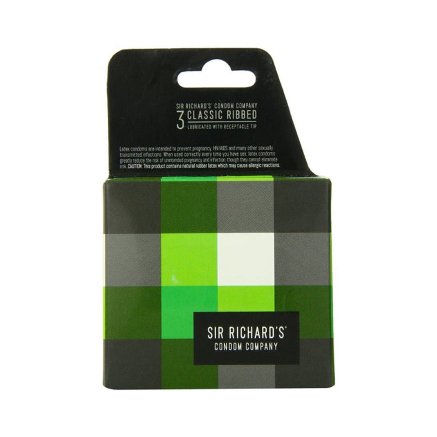 Sir Richards Classic Ribbed Condom 3pk-blank-Sexual Toys®