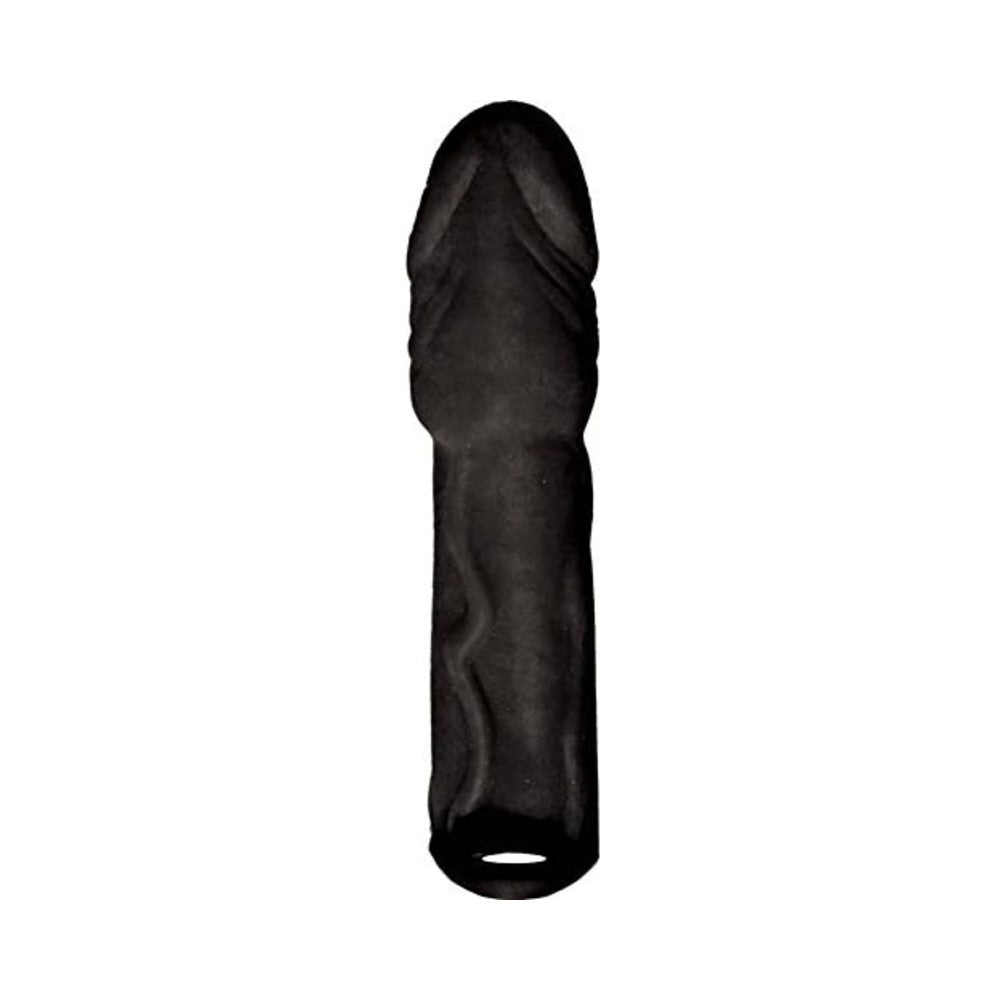 Skinsations Black Diamond Series Husky Lover Extension Sleeve With Power Bullet & Scrotum Strap 7in-blank-Sexual Toys®