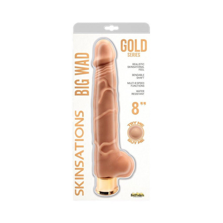 Skinsations Gold Series Big Wad 8in Vibrating Dildo Multi Function-blank-Sexual Toys®