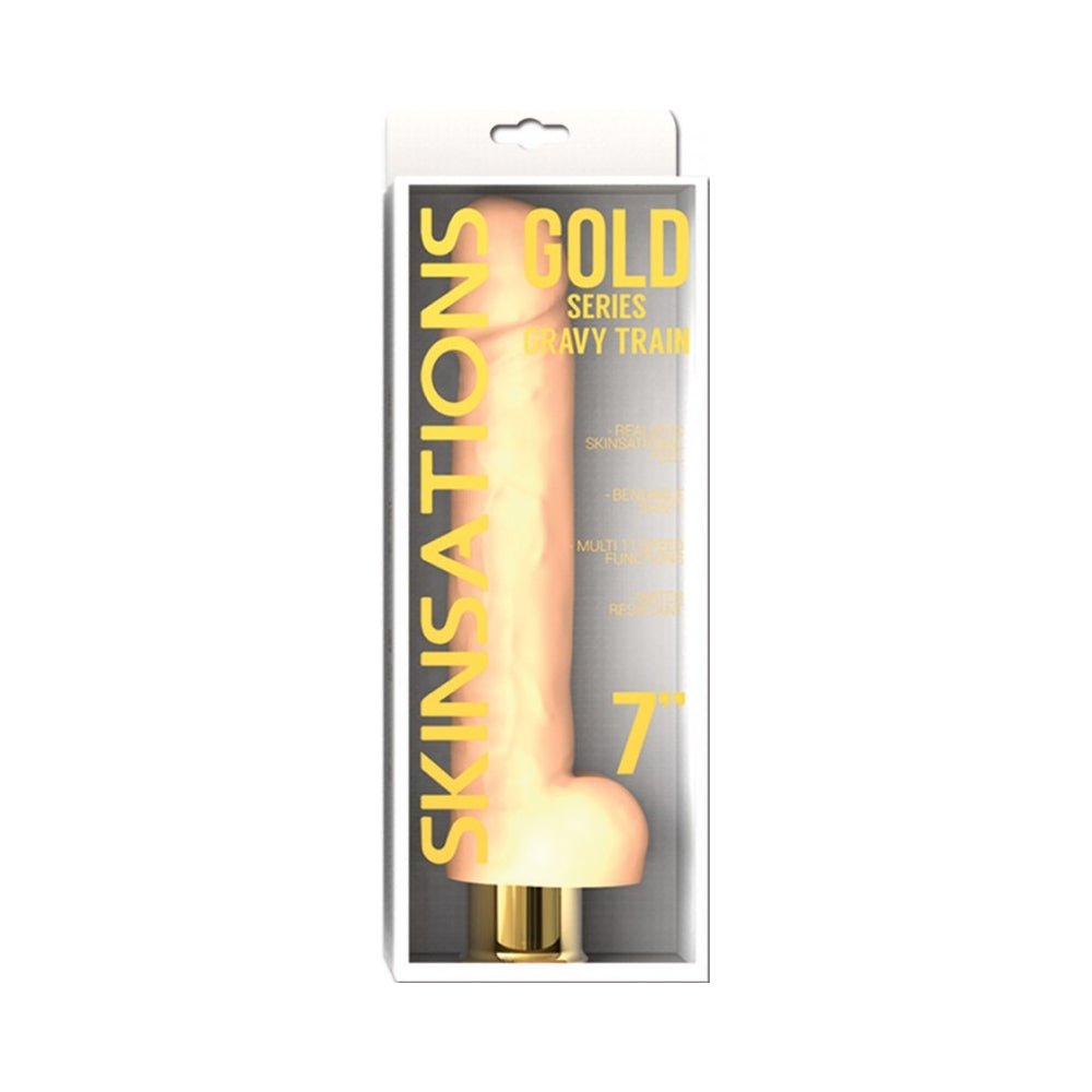 Skinsations Gold Series Gravy Train 7in Vibrating Dildo Multi Function-blank-Sexual Toys®