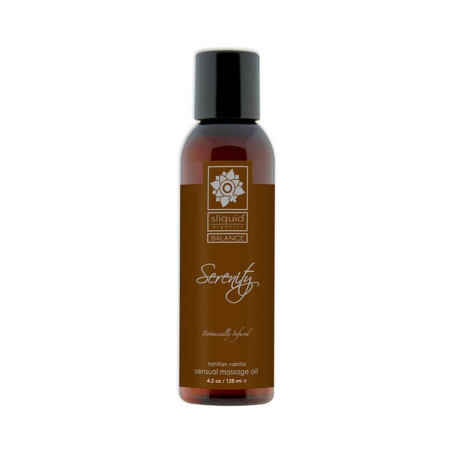 Sliquid Organics Serenity Massage Oil Balance 4.2 oz- Tahitian Vanilla-blank-Sexual Toys®