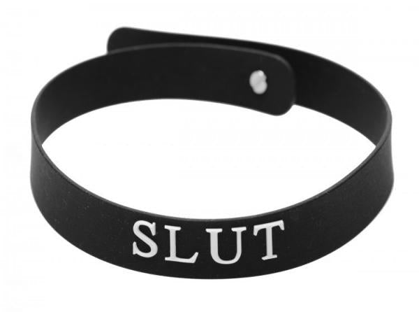 Slut Silicone Collar Black O/S-Master Series-Sexual Toys®