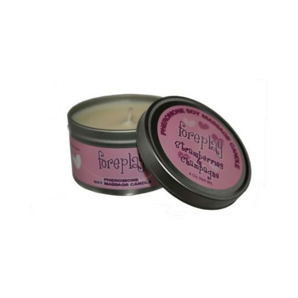 Smitten Pheromone Massage Candle Smitten Strawberry & Champagne 4 Oz/113 G-Classic Brands-Sexual Toys®
