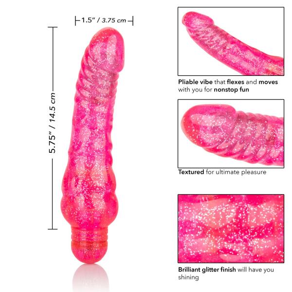 Sparkle Glitter Jack Pink Vibrating Dildo-Sparkle-Sexual Toys®