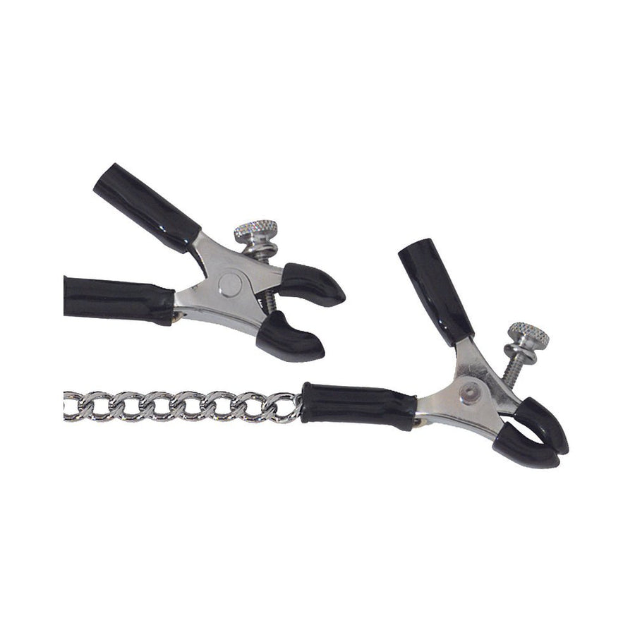 Spartacus Adjustable Nipple Clamps With Curved Chain-blank-Sexual Toys®