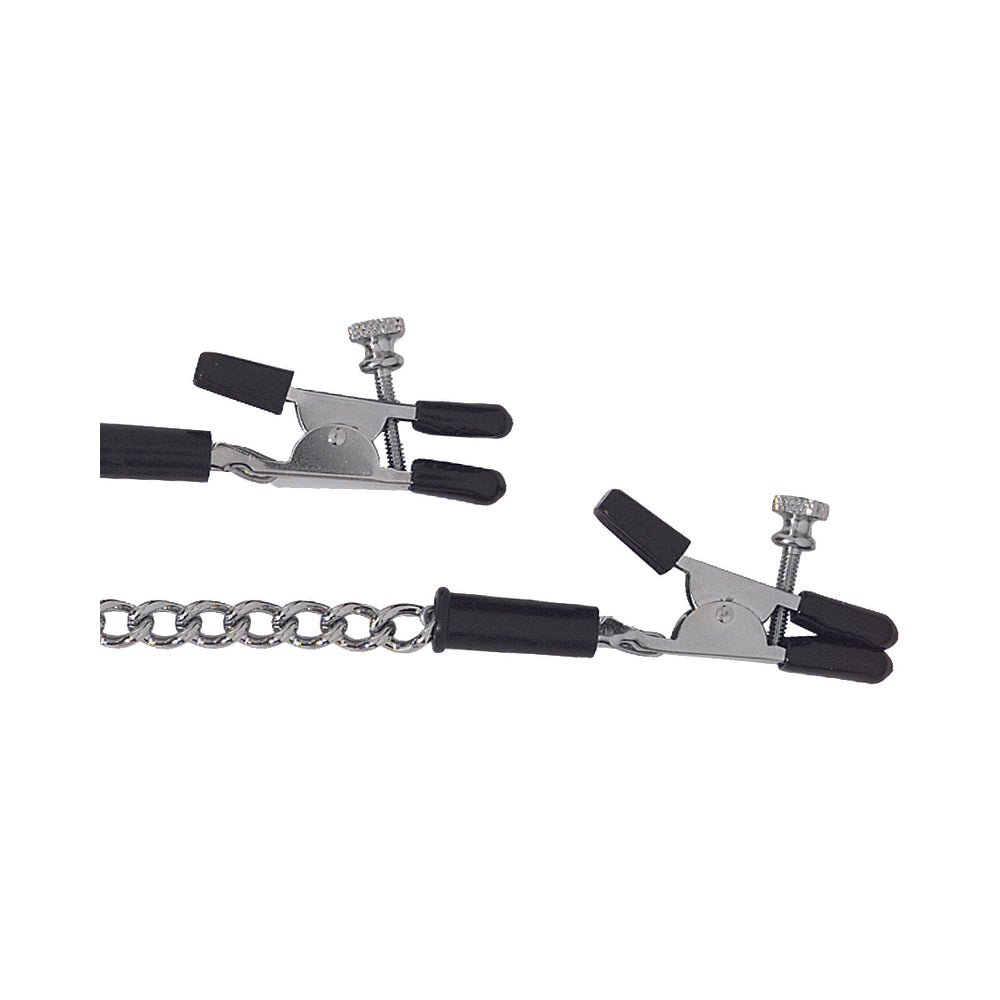 Spartacus Adjustable Nipple Clams With Curbed Chain Rubber Tipped-blank-Sexual Toys®