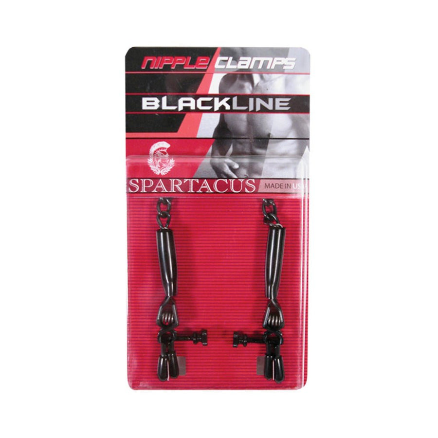 Spartacus Blackline Nipple Clamps Adjustable Rubber Tipped Pinchers-blank-Sexual Toys®