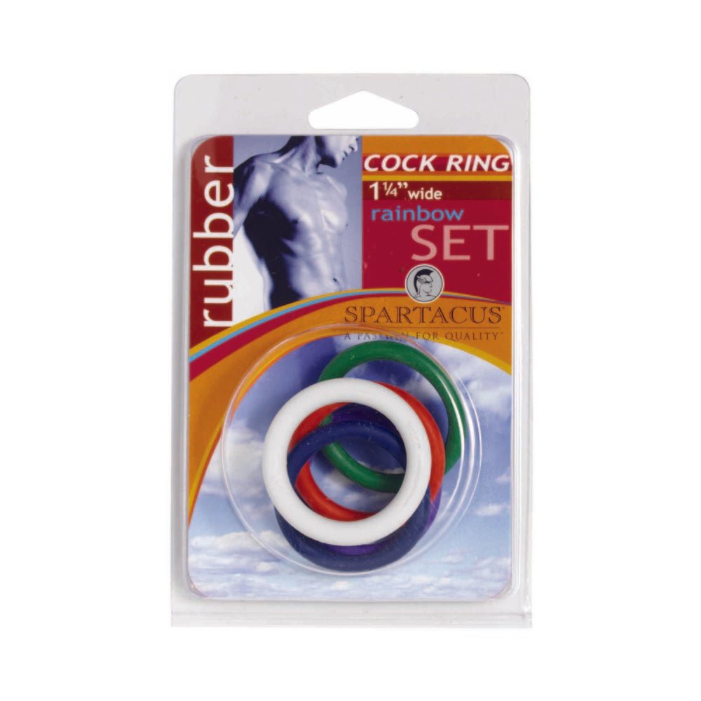 Spartacus Cock Ring Rainbow Set (4 Rubber Cock Rings)-blank-Sexual Toys®