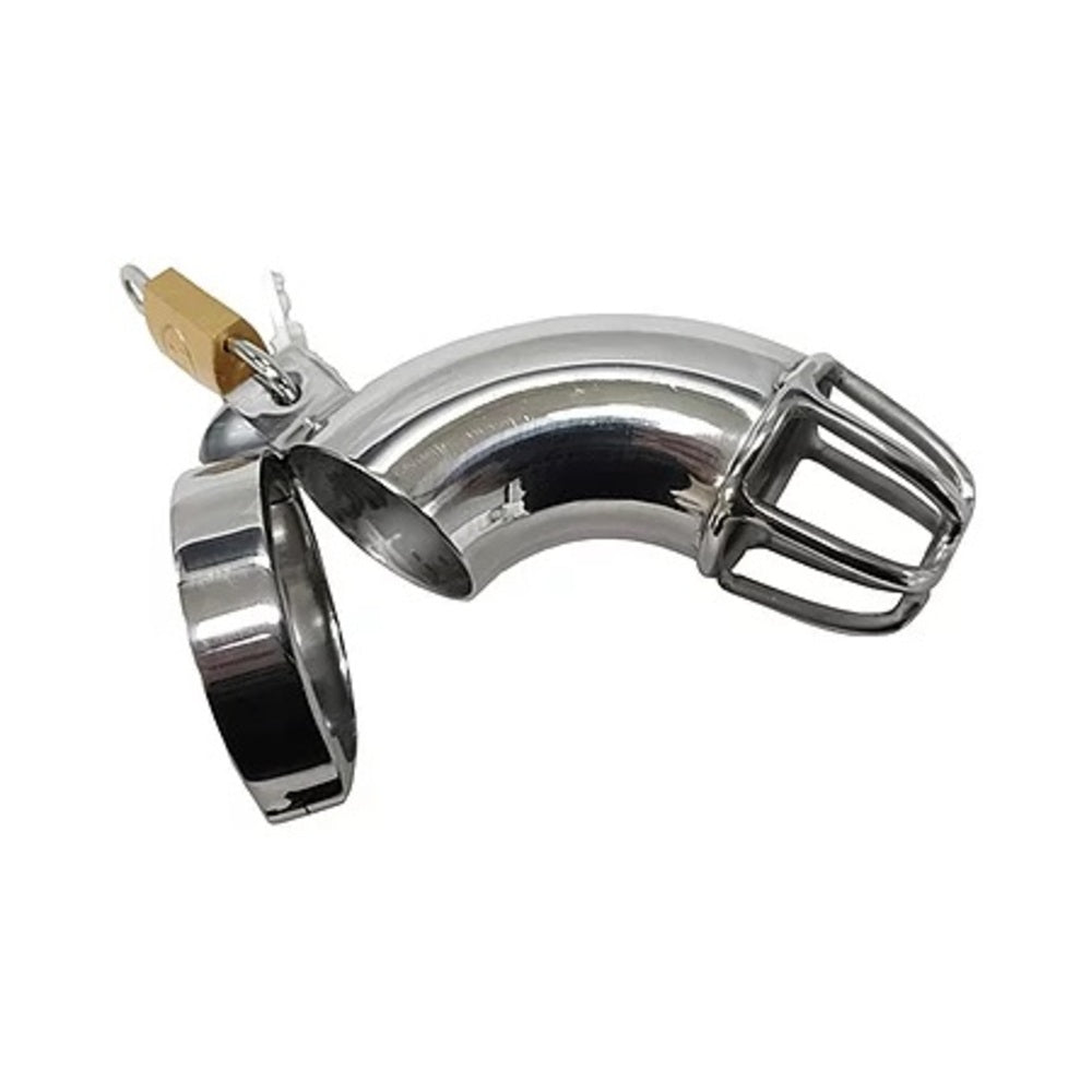 Stainless Cock Cage With Padlock In Clamshell-blank-Sexual Toys®