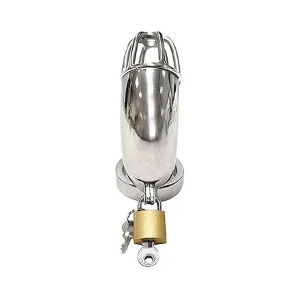 Stainless Cock Cage With Padlock In Clamshell-blank-Sexual Toys®