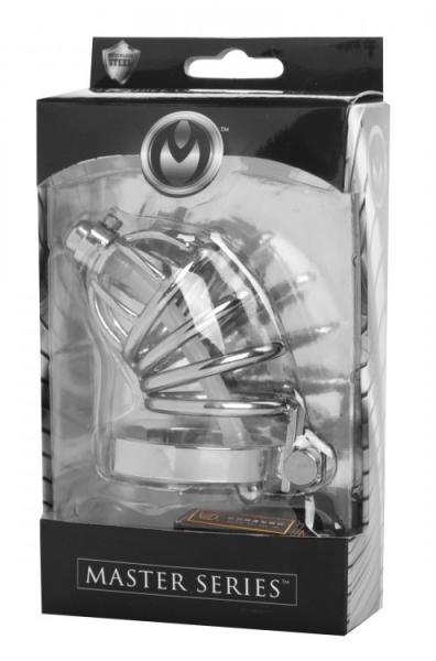 Stainless Steel Chastity Cage With Silicone Urethral Plug-Master Series-Sexual Toys®