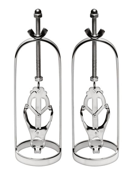 Stainless Steel Clover Clamp Nipple Stretchers Silver-Master Series-Sexual Toys®