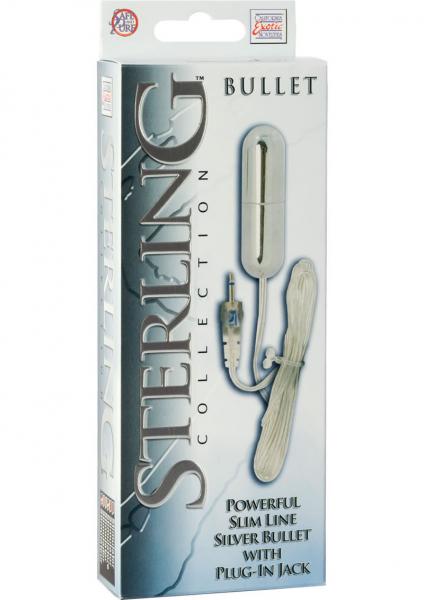 Sterling Collection Silver Slim Line Bullet With Plug In Jack-Sterling Collection-Sexual Toys®