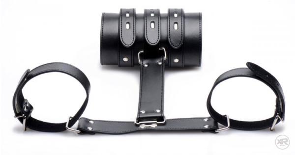 Arm Binder Biceps &amp; Forearm Restraints Black Leather-STRICT-Sexual Toys®