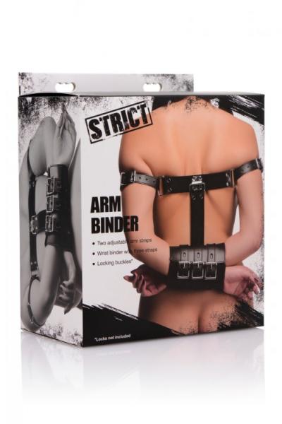 Arm Binder Biceps &amp; Forearm Restraints Black Leather-STRICT-Sexual Toys®