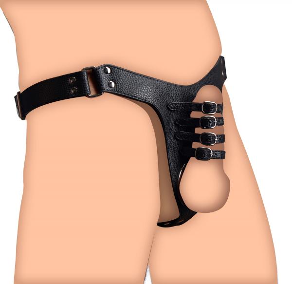 Strict Male Chastity Harness O/S Black Leather-STRICT-Sexual Toys®