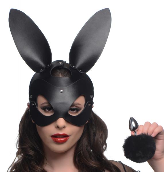 Tailz Bunny Tail Anal Plug And Mask Set Black-Tailz-Sexual Toys®