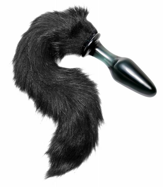 Tailz Midnight Fox Glass Butt Plug With Tail Black-Tailz-Sexual Toys®