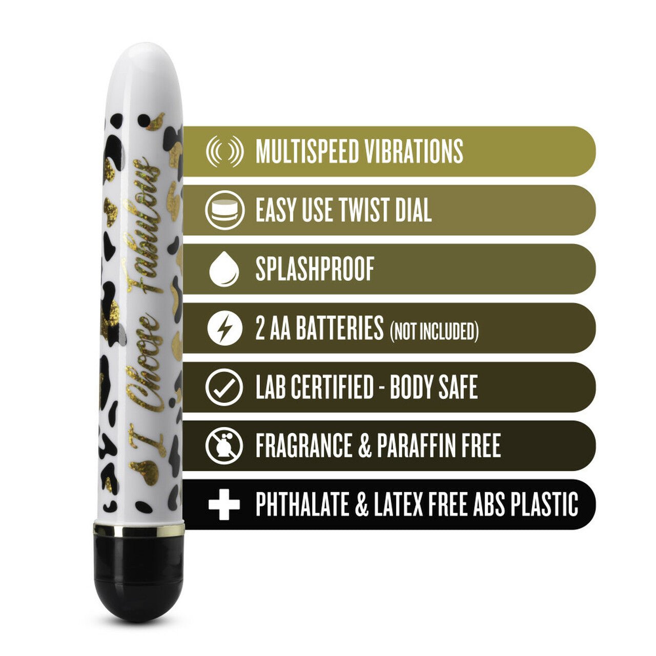 The Collection - I Choose Fabulous Slimline Vibrator - Black-Blush-Sexual Toys®
