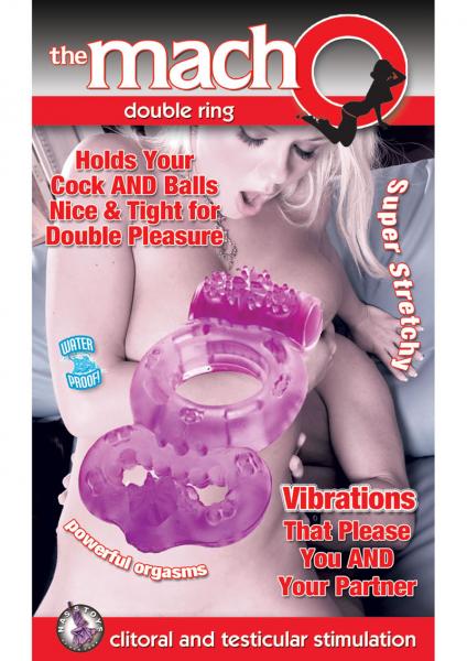 The Macho Double Ring Clitoral And Testicular Stimulation Vibrating Cockring Waterproof Purple-blank-Sexual Toys®