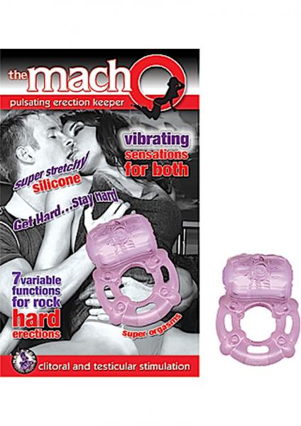 The Macho Erection Keeper 7 Function Vibrating Cockring Purple-blank-Sexual Toys®