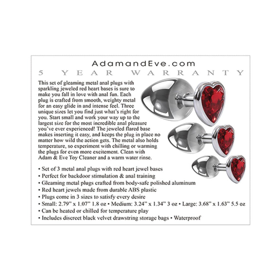 Three Hearts Gem Anal Plug Kit-Adam &amp; Eve-Sexual Toys®