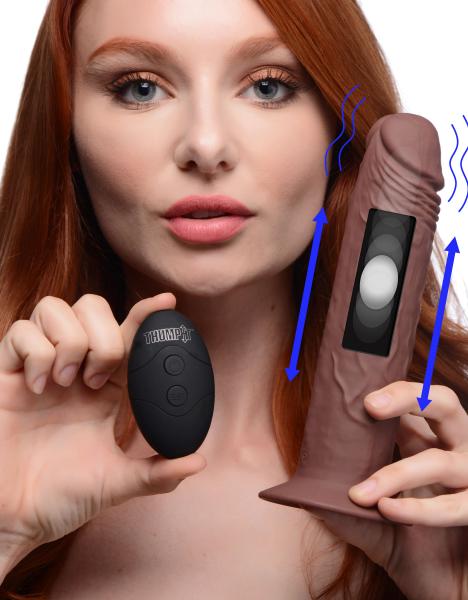 7x Remote Control Vibrating And Thumping Dildo - Dark-Thump It-Sexual Toys®