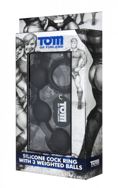 Tom Of Finland Silicone Cock Ring With 3 Weighted Balls-Tom of Finland-Sexual Toys®