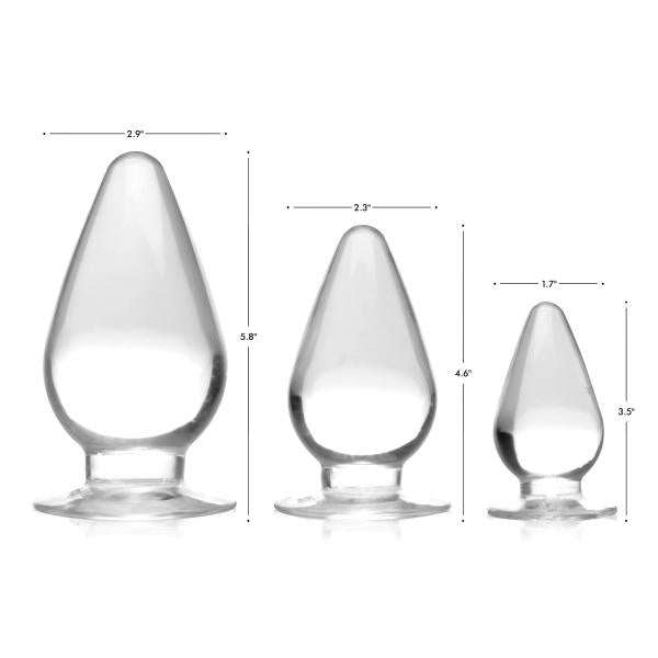 Triple Cones 3 Piece Anal Plug Set - Clear-Master Series-Sexual Toys®