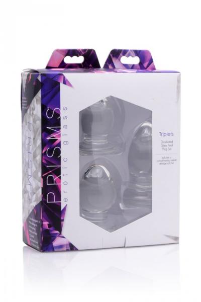 Triplets 3 Piece Glass Anal Plug Kit-Prisms Erotic Glass-Sexual Toys®