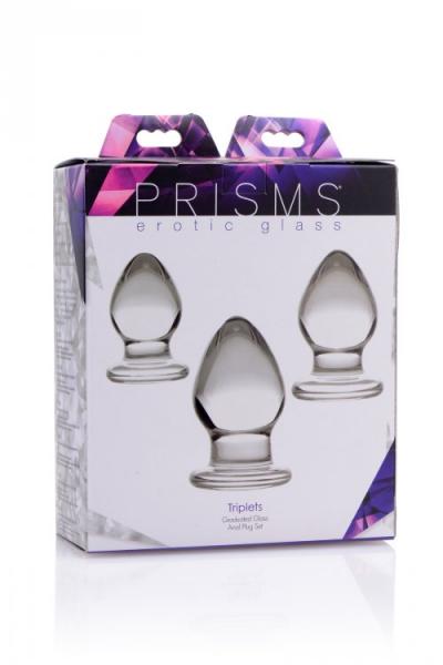 Triplets 3 Piece Glass Anal Plug Kit-Prisms Erotic Glass-Sexual Toys®