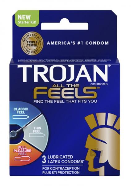 Trojan All The Feels Condoms - Pack Of 3-Trojan-Sexual Toys®