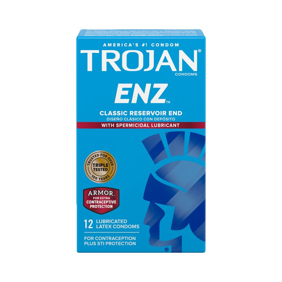 Trojan Condom Enz With Spermicidal Lubricant 12 Pack-Trojan-Sexual Toys®