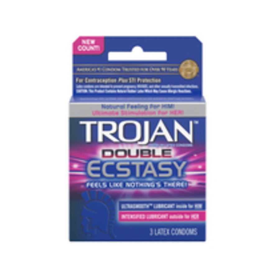 Trojan Double Ecstasy 3 Pack Latex Condoms-blank-Sexual Toys®