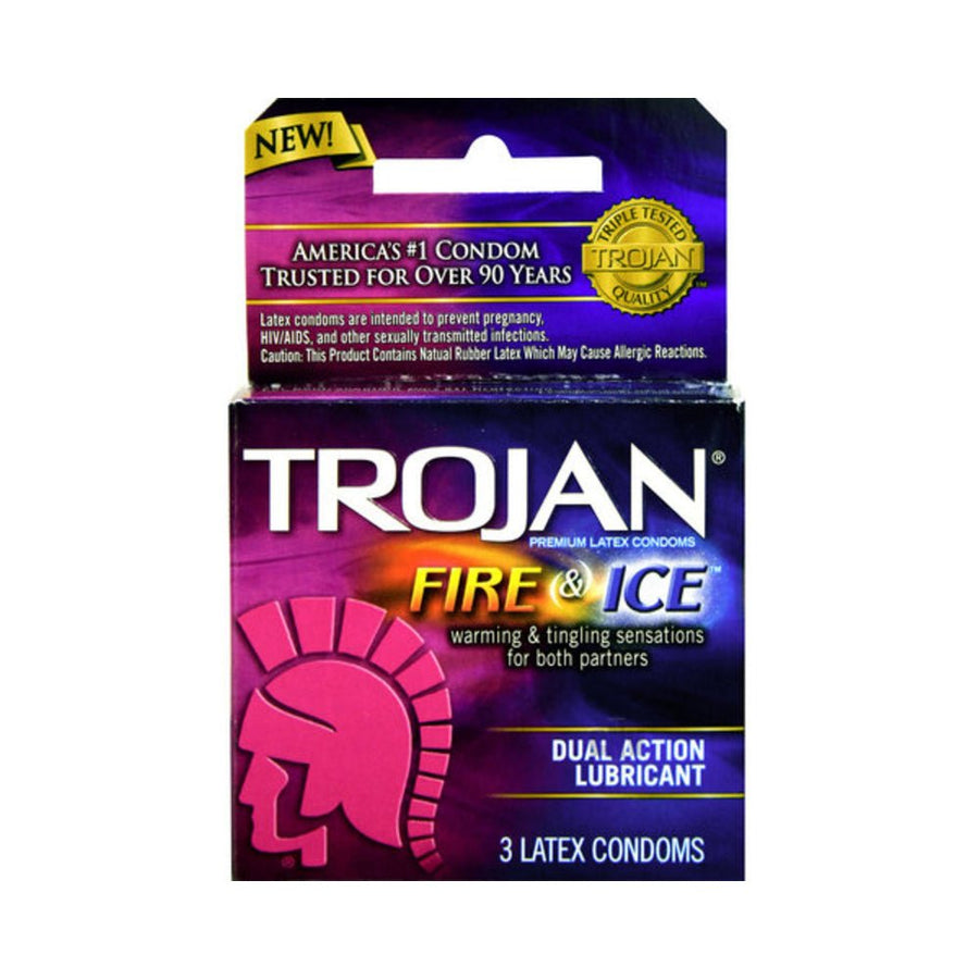 Trojan Fire &amp; Ice Lubricated Latex Condoms-Trojan-Sexual Toys®