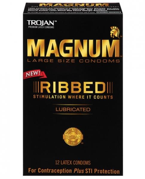 Trojan Magnum Ribbed 12 Pack Latex Condoms-Trojan Condoms-Sexual Toys®