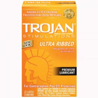 Trojan Stimulations Ultra Ribbed 12 Pack-Trojan-Sexual Toys®