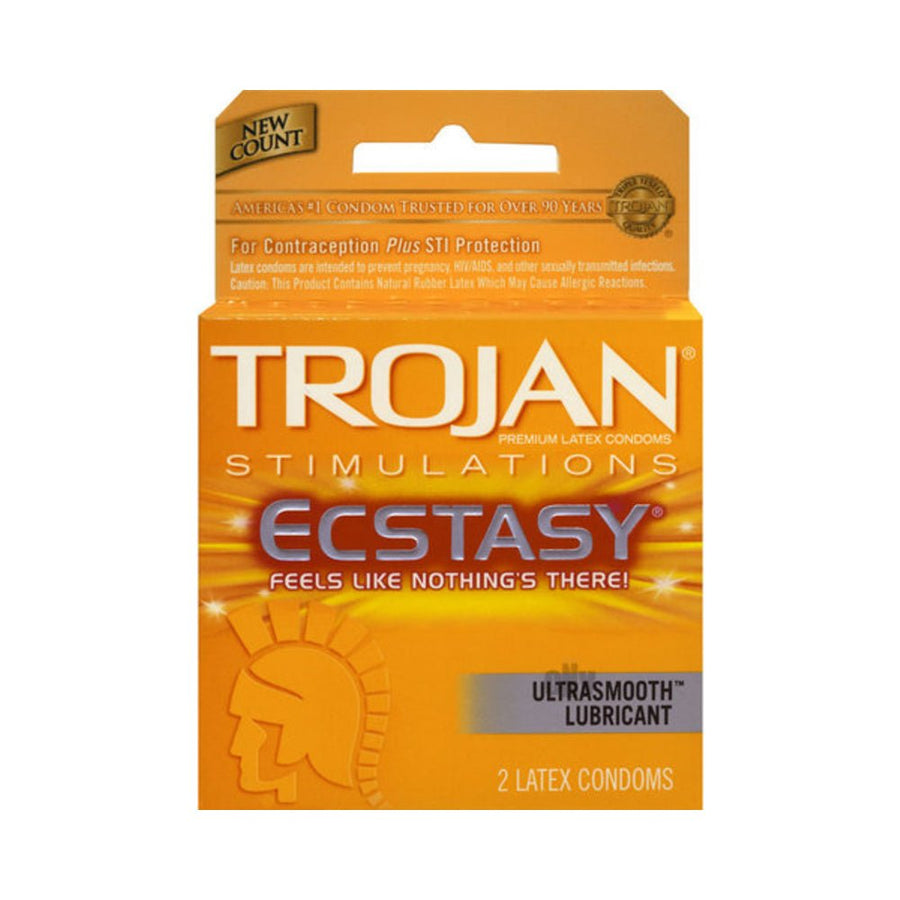 Trojan Ultra Ribbed Ecstasy Lubricated Condoms 2 Pack-blank-Sexual Toys®
