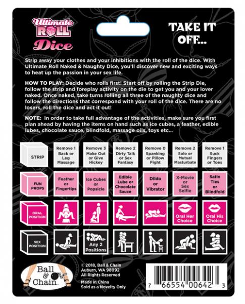 Ultimate Roll Naked & Naughty Dice Game-Ball and Chain-Sexual Toys®