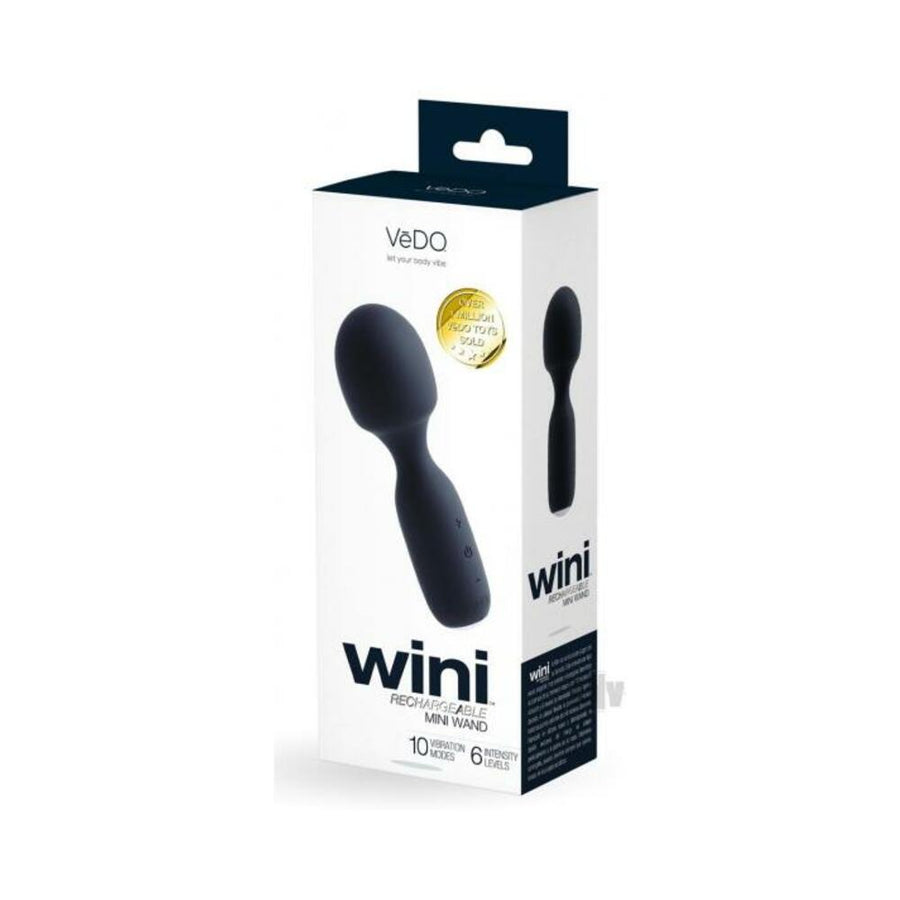 Vedo Wini Rechargeable Mini Wand Just Black-VeDO-Sexual Toys®