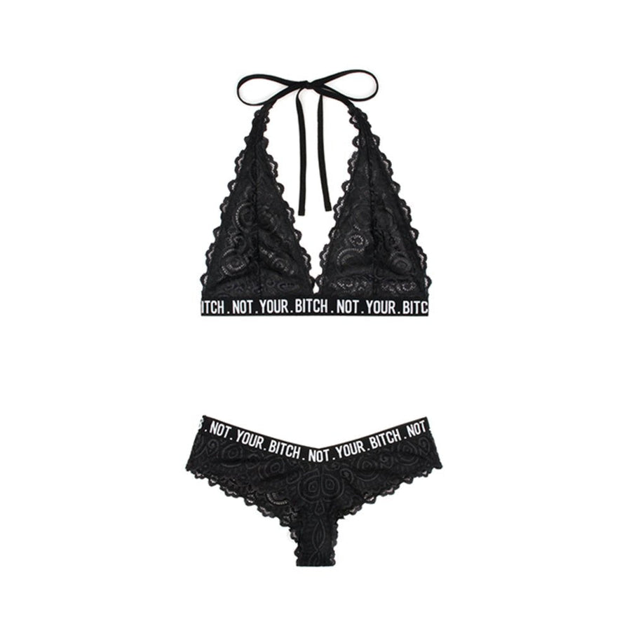 Vibes Not Your Bitch Bralette/panty L/xl Blk-blank-Sexual Toys®