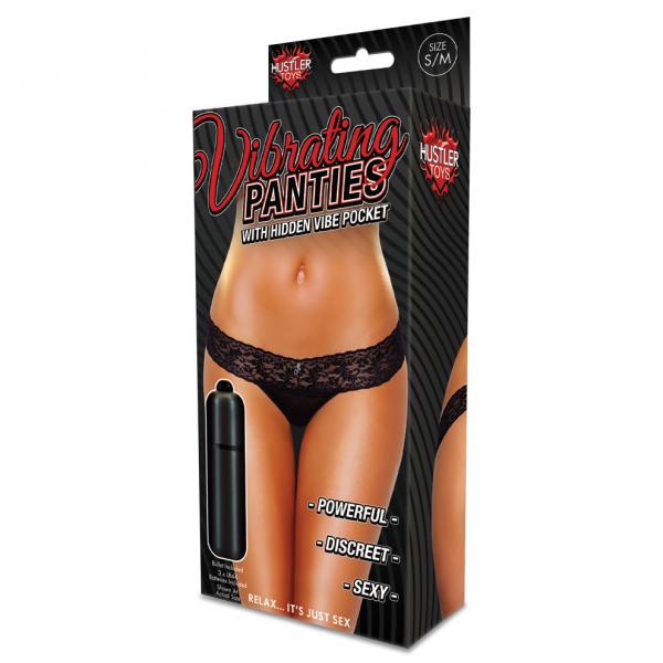 Vibrating Panties Lace Thong Black Small/Medium-blank-Sexual Toys®