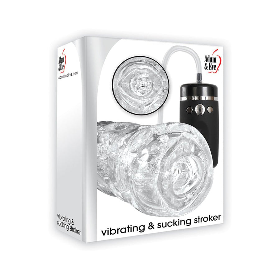 Vibrating &amp; Sucking Blowjob Stroker Clear-Adam &amp; Eve-Sexual Toys®