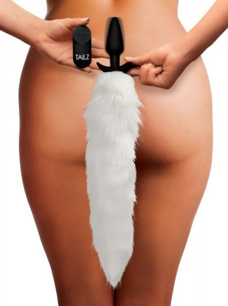 Vibrating White Fox Tail Slender Anal Plug-Tailz-Sexual Toys®