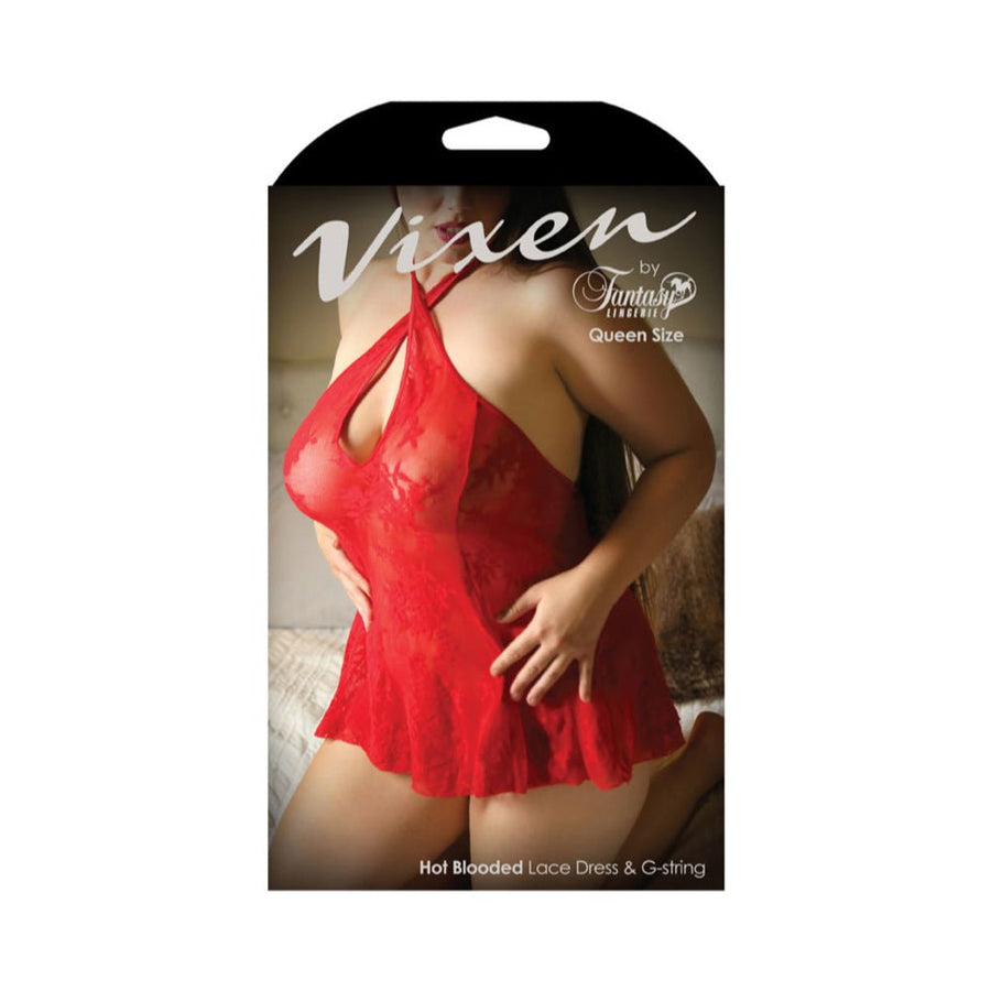 Vixen Hot Blooded Lace Dress &amp; G-string O/S/Queen-blank-Sexual Toys®